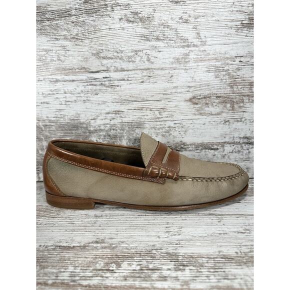 Men\'s G.H. Bass Weejuns Two-Tone Beige/Brown Leather Penny Loafers Sz 13D main image 11